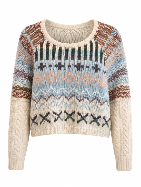 Daily Practice Sweaters - Anthropologie Daily Practice Nordic Sweater Cotton/Wool Blend size Med / Large